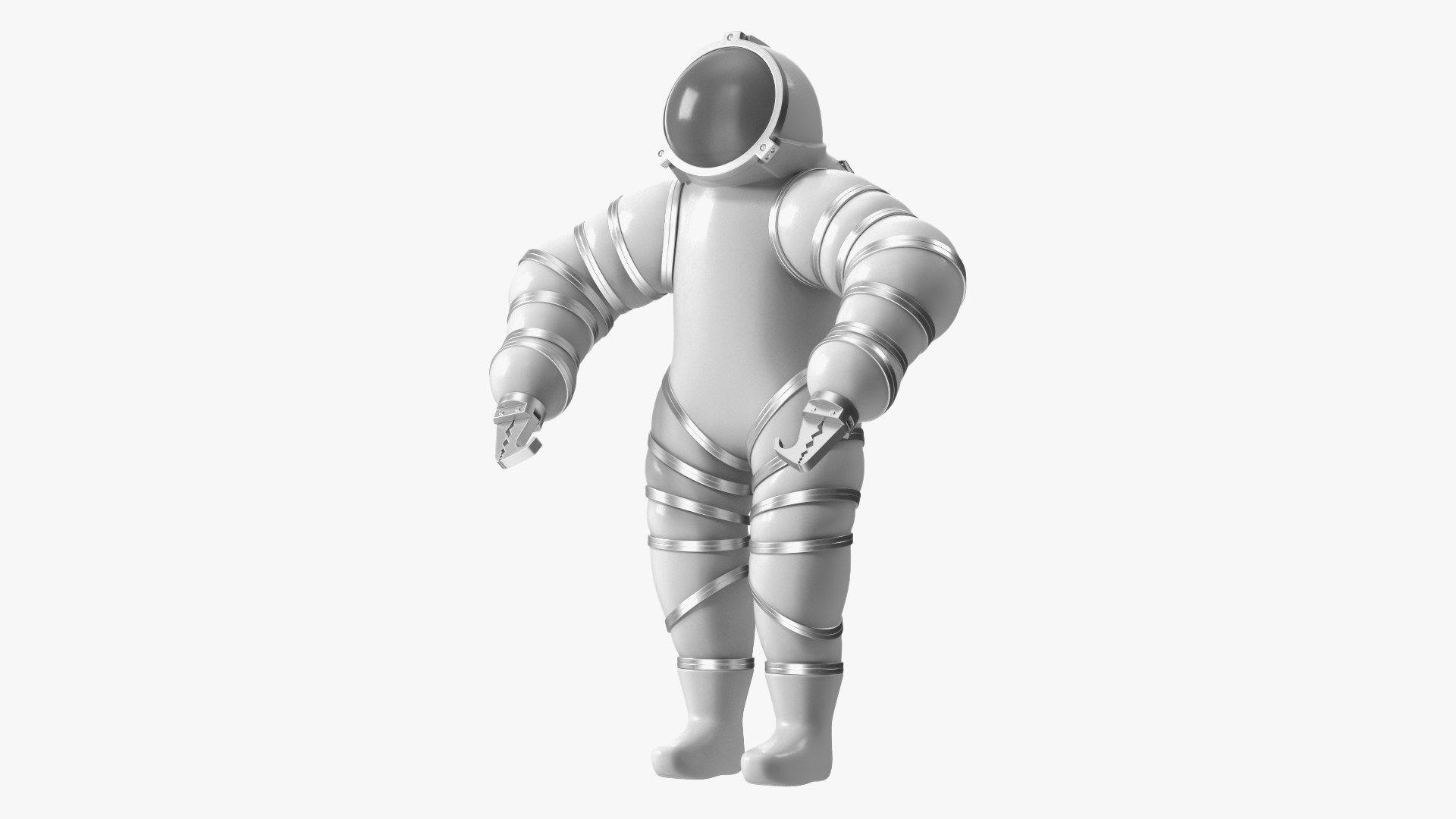 Atmospheric Diving Suit White Rigged for Maya 3D model preview