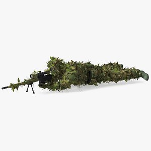 3D model Soldier Shooting Position Wood Camo