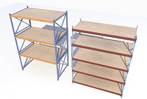 industrial shelves 3D model