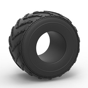 Diecast Monster Jam tire 14 Scale 1 to 25 3D model