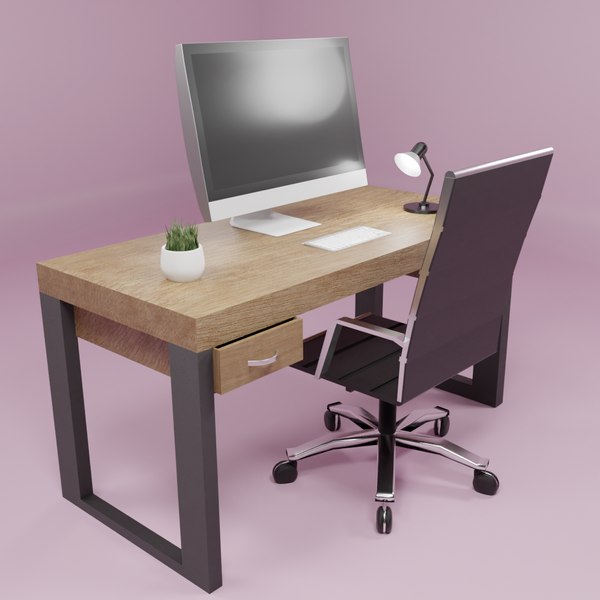 Office Desk Blender Models for Download TurboSquid