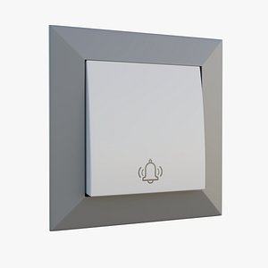 3D model Electrical Wall Switch with Bell Symbol