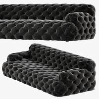 Meridiani Norton CAPITONNE 255 Black Velvet Sofa