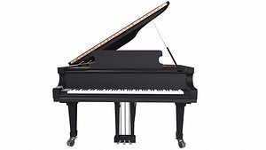 Grand Piano Black PBR Textured