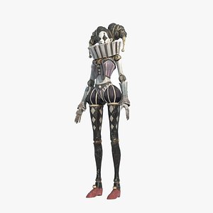 Mechanical puppet jester girl 3D model