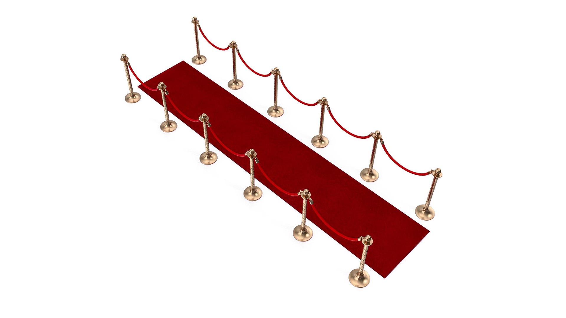Red Carpet Velvet Ropes And Stanchions Model TurboSquid 2029396