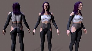 3D model Cyberpunk lady