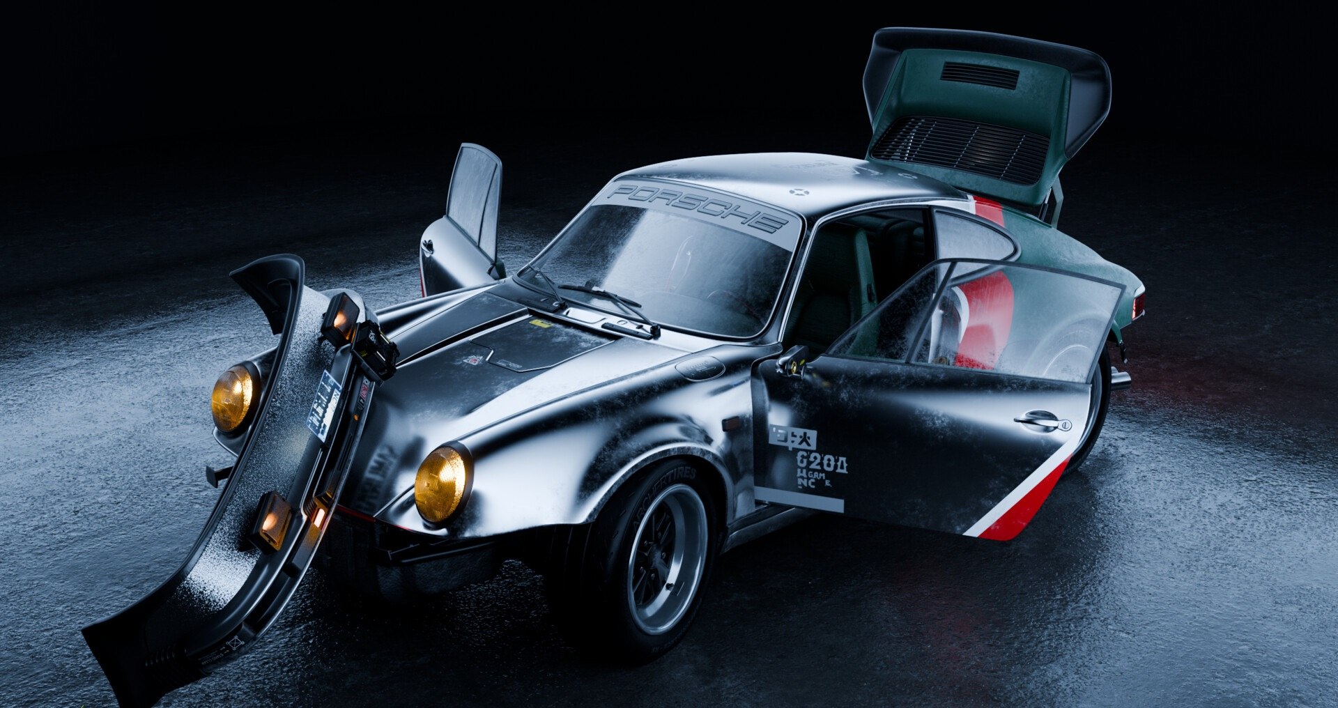Porsche 911 Turbo 930 Cyberpunk 3D - TurboSquid 2288200
