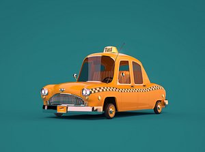 cartoon taxi car 3D