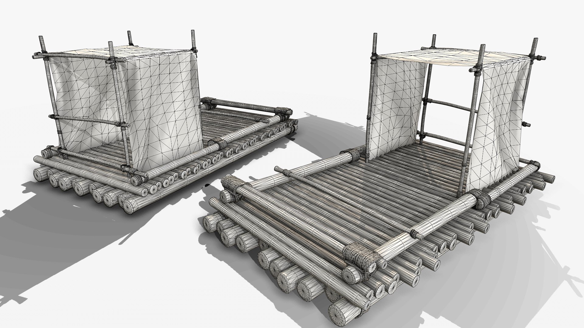 3D model PBR Wooden Raft 2 - TurboSquid 1746607