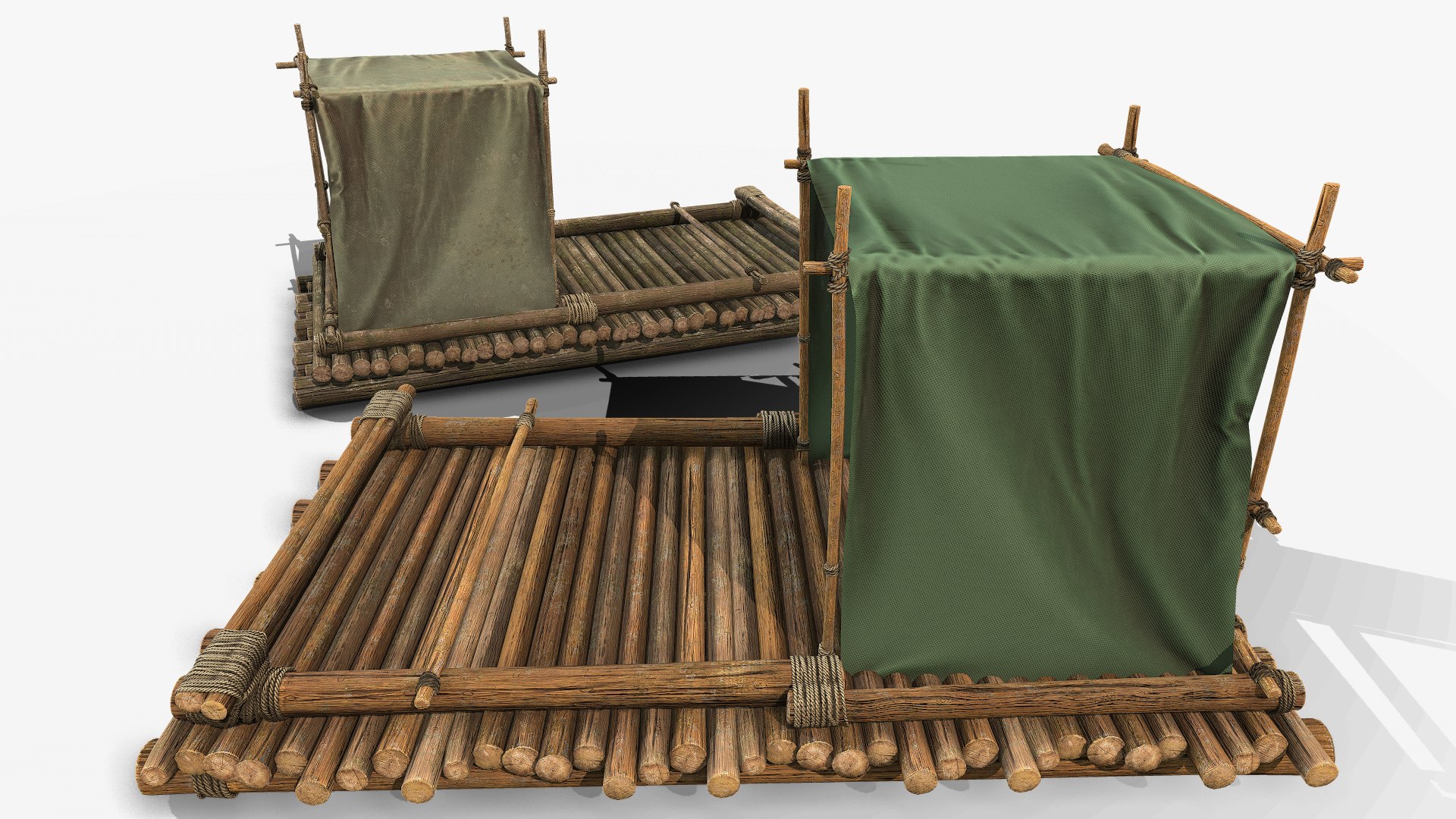 3D model PBR Wooden Raft 2 - TurboSquid 1746607