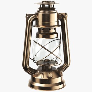 Detailed Hurricane Lantern Oil Bronze 3D model