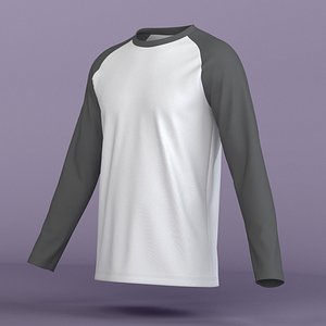 3D model Raglan Long Sleeve T-Shirt
