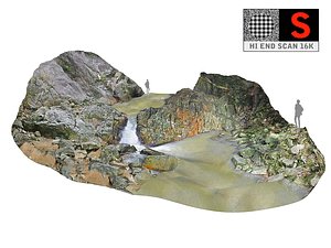 waterfall jungle thailand 3D model