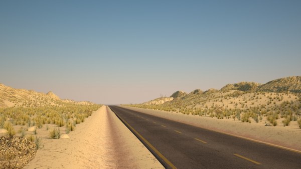 3D landscape desert road model