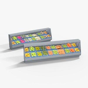 3D Supermarket Veg Stand Shelve