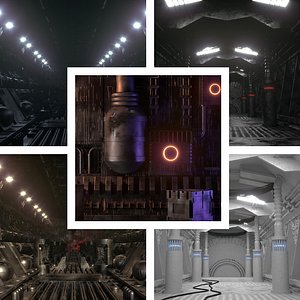 Futuristic Sci Fi Corridor Collection With Bonus 3D model