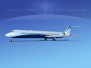 3D md-83 aircraft passengers model
