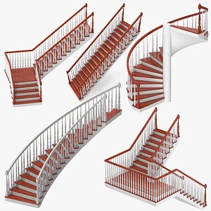 3D model residential staircases