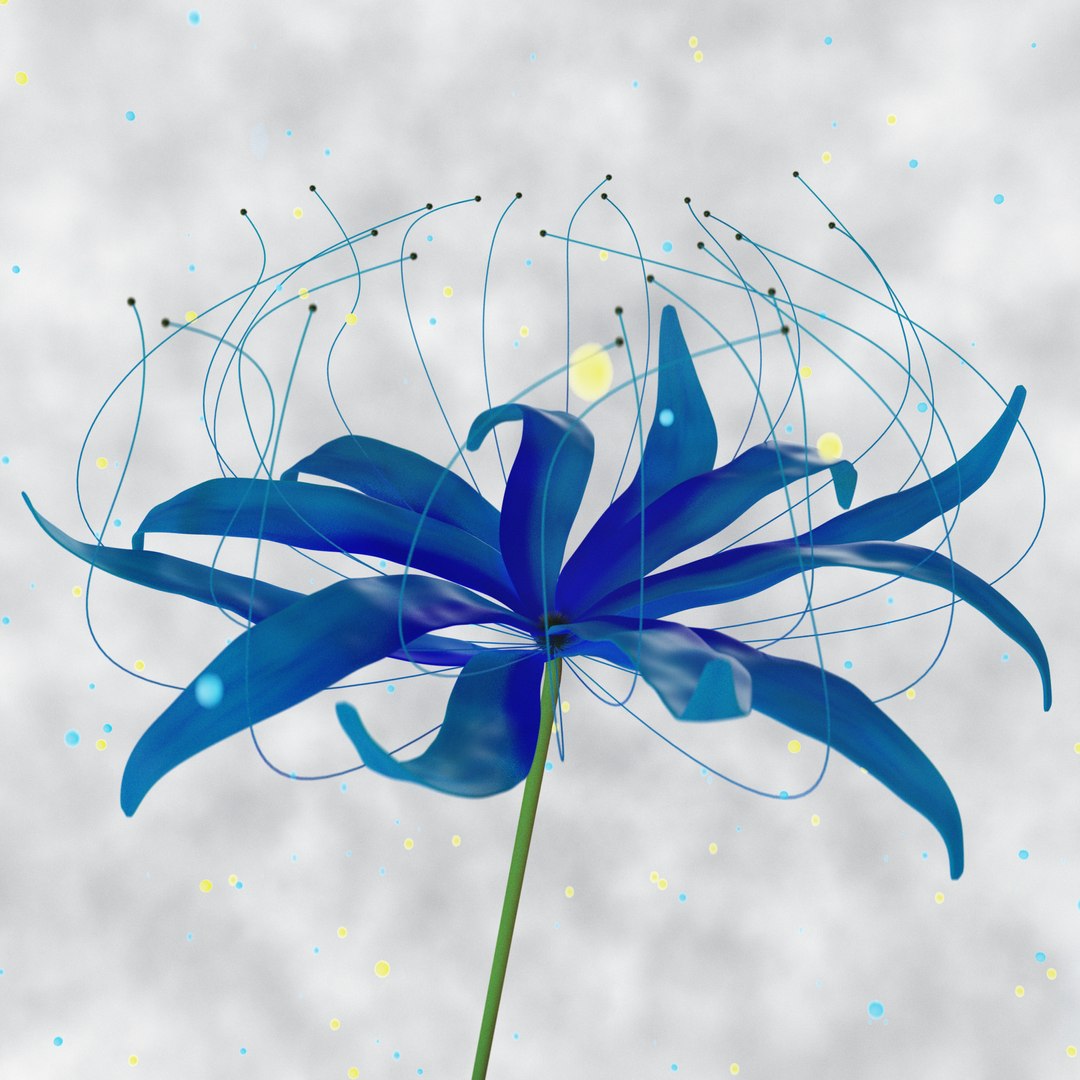 3D Blue Spider Lily Model - TurboSquid 2084058