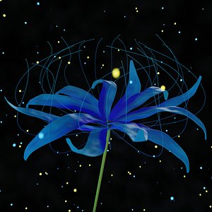 3D Blue Spider Lily model