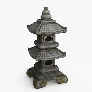 3D Pagoda Lantern Garden Statue
