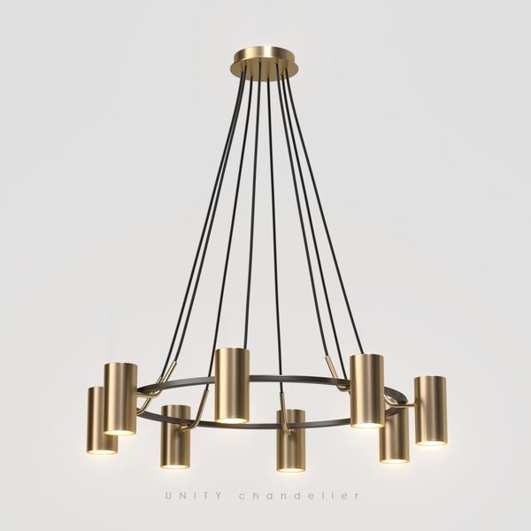 3D chandelier unity 8 lamps model - TurboSquid 1604285