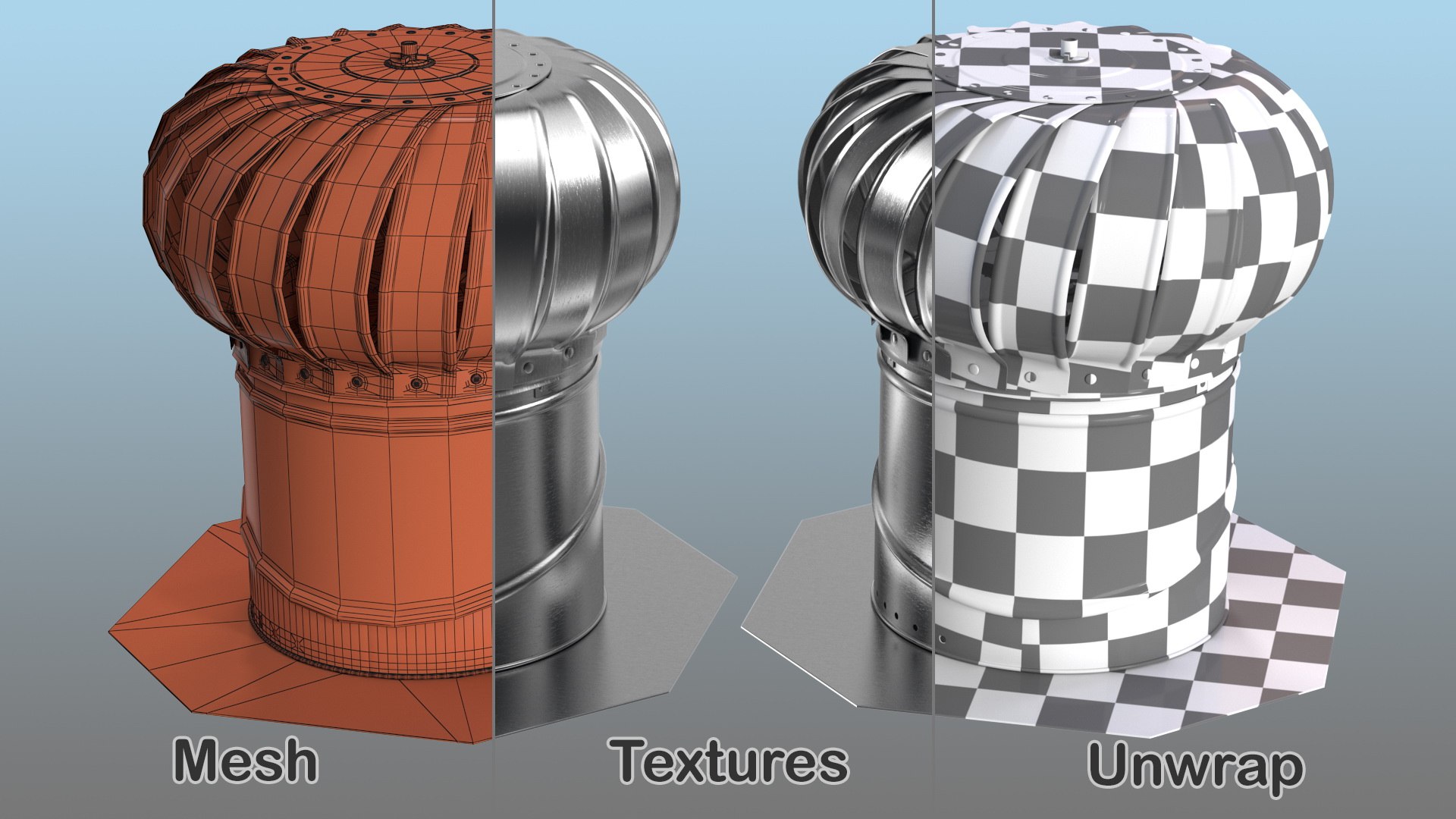 3D model galvanized steel internally braced https://p.turbosquid.com/ts-thumb/LG/hMif5q/jIrdQcL0/galvanizedsteelinternallybracedroofturbineventmb3dmodel011/jpg/1581558685/1920x1080/fit_q87/e6ee923b4549e012d4c2885d283dbc7cbd6c37ff/galvanizedsteelinternallybracedroofturbineventmb3dmodel011.jpg