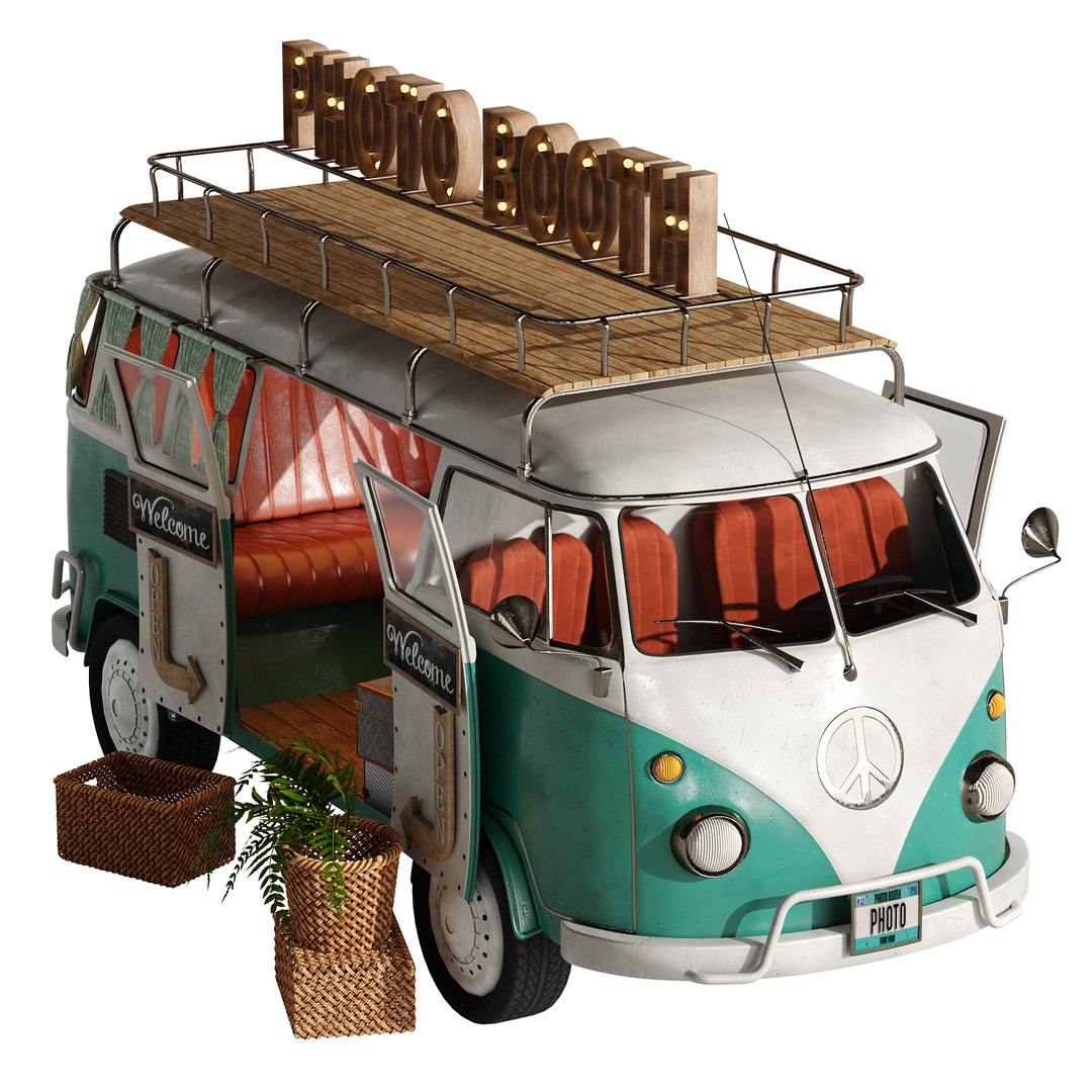 3D Model Food Truck Photo Booth Set 1 - TurboSquid 1995329