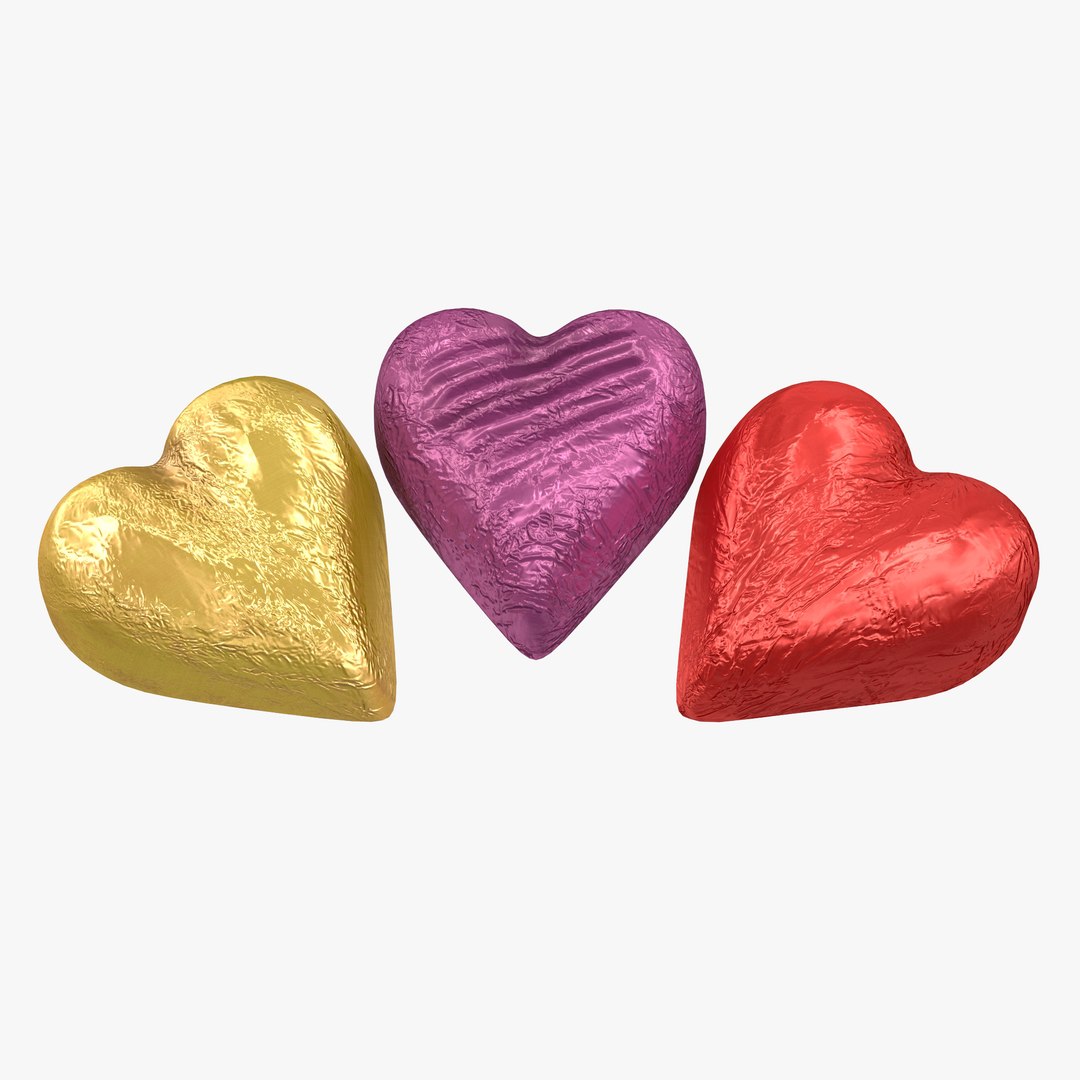 chocolate candy hearts foil 3d 3ds