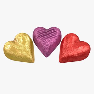 chocolate candy hearts foil 3d 3ds