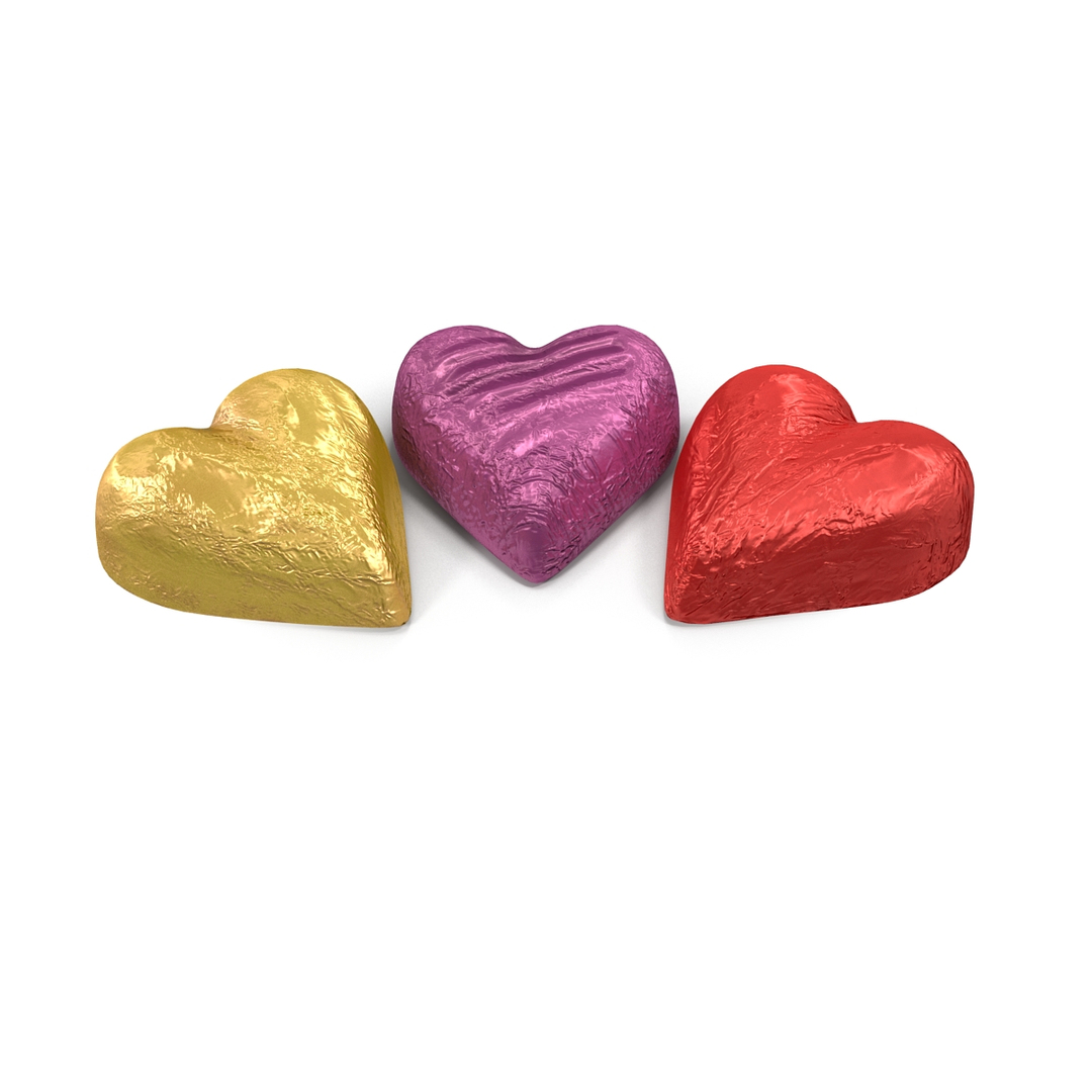 chocolate candy hearts foil 3d 3ds