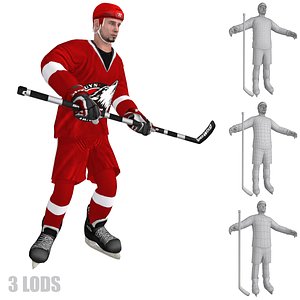 Hockey Player Florida Panthers Rigged 3D model rigged