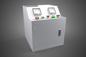 WHITE ELECTRIC POWER CONTROL PANEL BOX CABINET VOLTMETER AMMETER