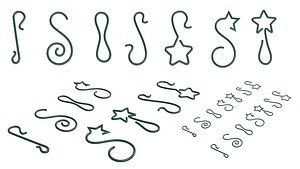 3D christmas ball hook set 3D mesh  svg  3D curve  blender file