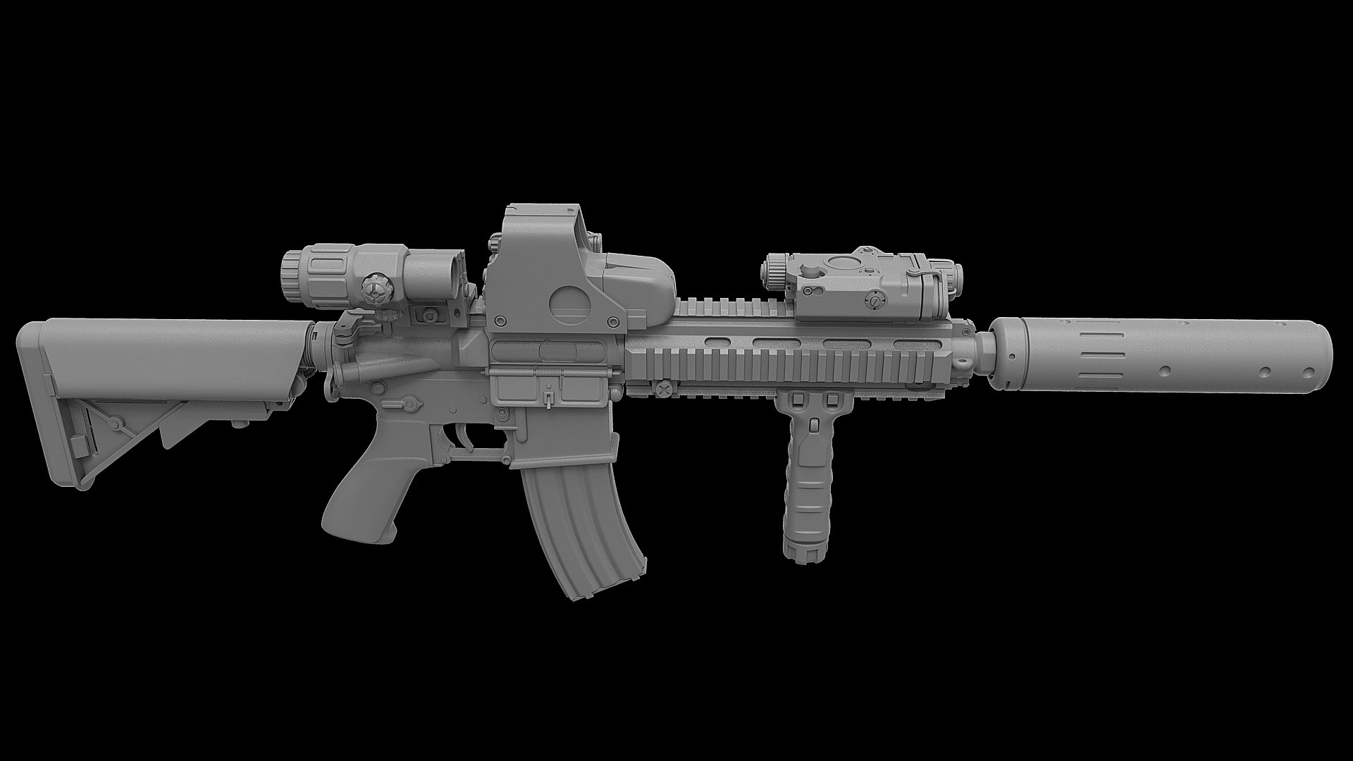 HK416 Assault Rifle 3D Model - TurboSquid 1966551