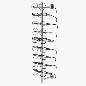 Glasses on Stand 05 3D