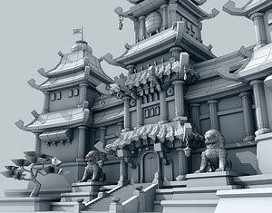 3d model ready fantasy castle lite