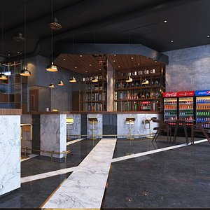 3D coffee shop pastry