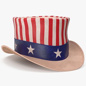 3D Uncle Sam Top Hat v 3 model