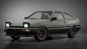 3D Toyota AE86 Black Limited Kouki 3D Model