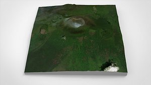 3D Voclano Nyiragongo Virunga Mountains of Africa
