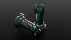 3D Low poly Glass Chess rook