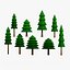 Pacchetto albero di pino lowpoly