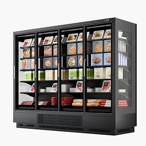 3D Vertical Glass Door Commercial Fridge model