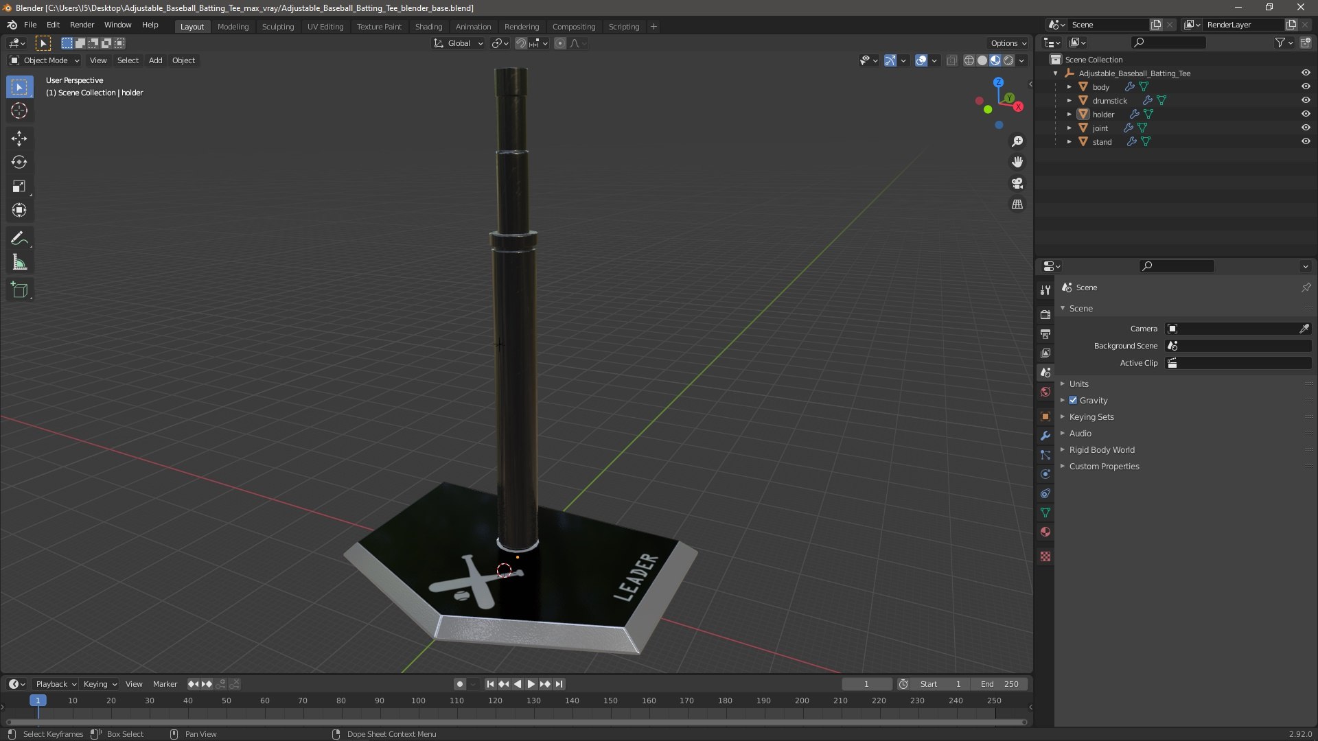 3D Adjustable Baseball Batting Tee https://p.turbosquid.com/ts-thumb/LH/hy7IW2/9q/adjustablebaseballbattingteemb3dmodel015/jpg/1715844037/1920x1080/fit_q87/8d7558bd396ffdef40dd2b1ffa5c3be8b92b1bd3/adjustablebaseballbattingteemb3dmodel015.jpg