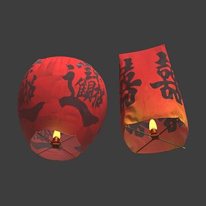 Chinese sky lantern 3D model