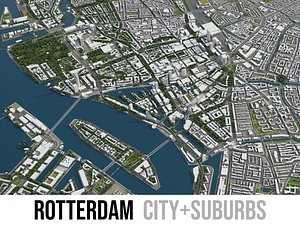 3D city rotterdam surrounding -