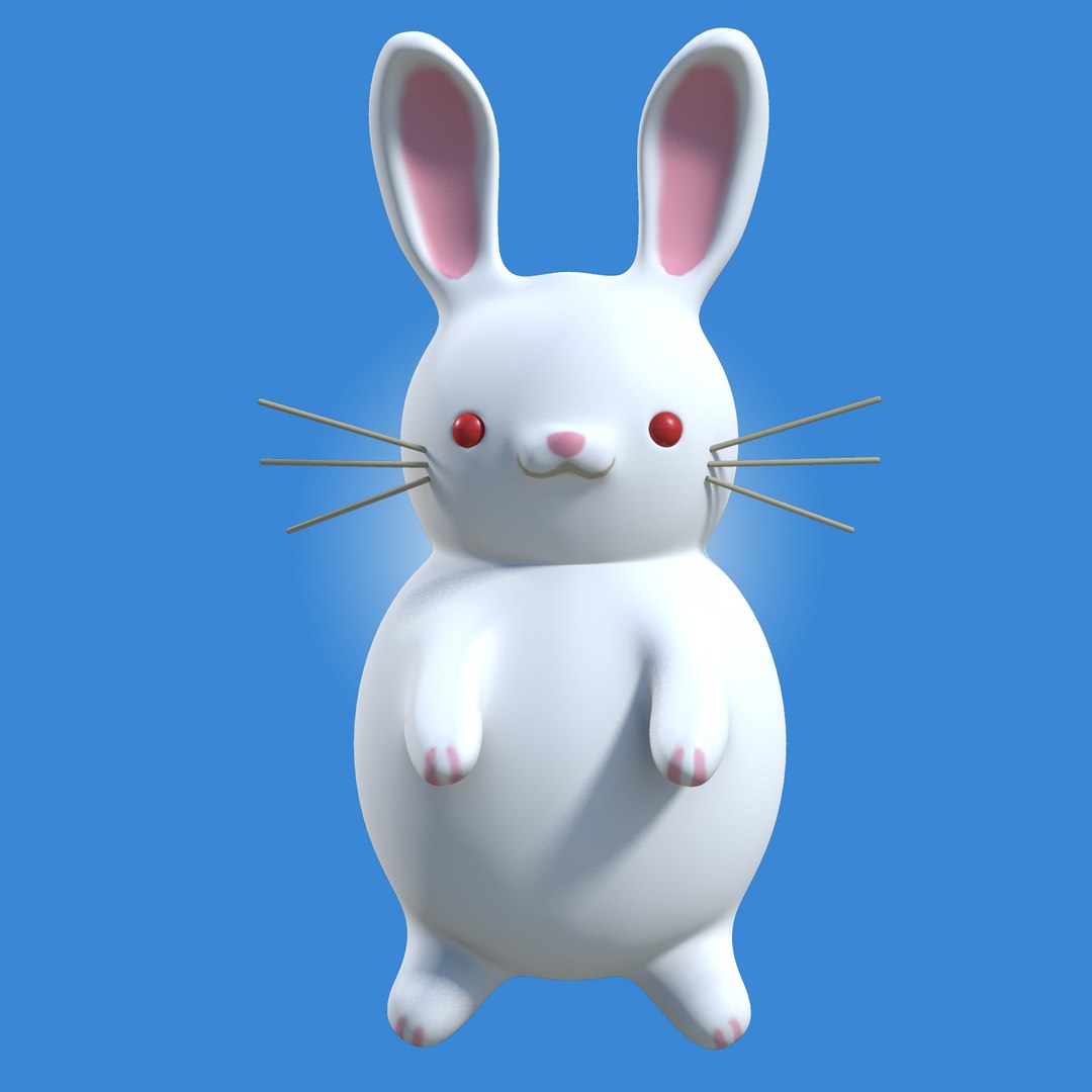 3d Model Cartoon White Rabbit