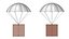 Cardboard Box Flying With Parachute Delivery